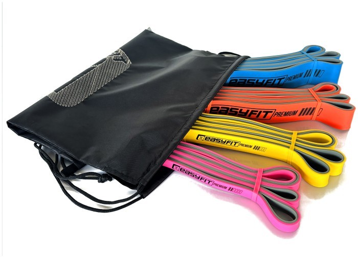 Набор двухслойных резинок для подтяжки EasyFit Premium 7-63 кг (4 шт)