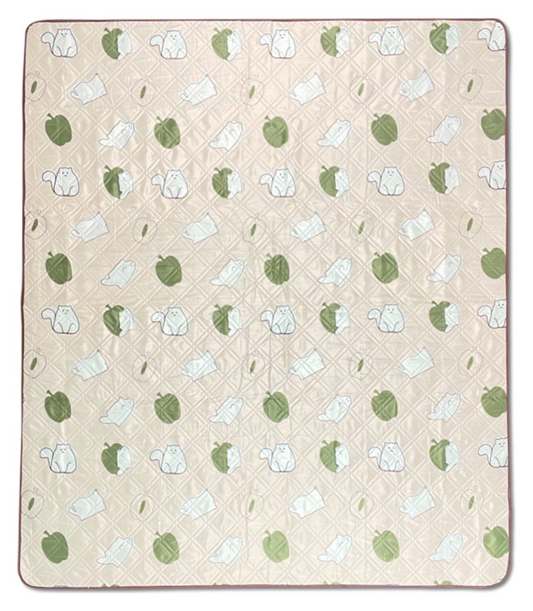 Килимок для пікніка водостійкий Naturehike CNK2350WS010, 210x240 см, бежевий з принтом, укр, укр