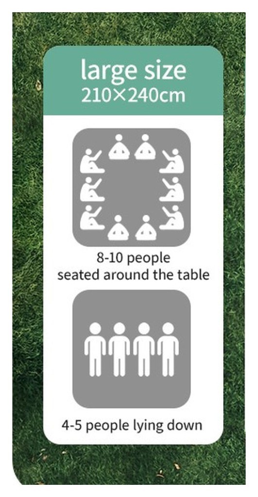 Килимок для пікніка водостійкий Naturehike CNK2350WS010, 210x240 см, бежевий з принтом