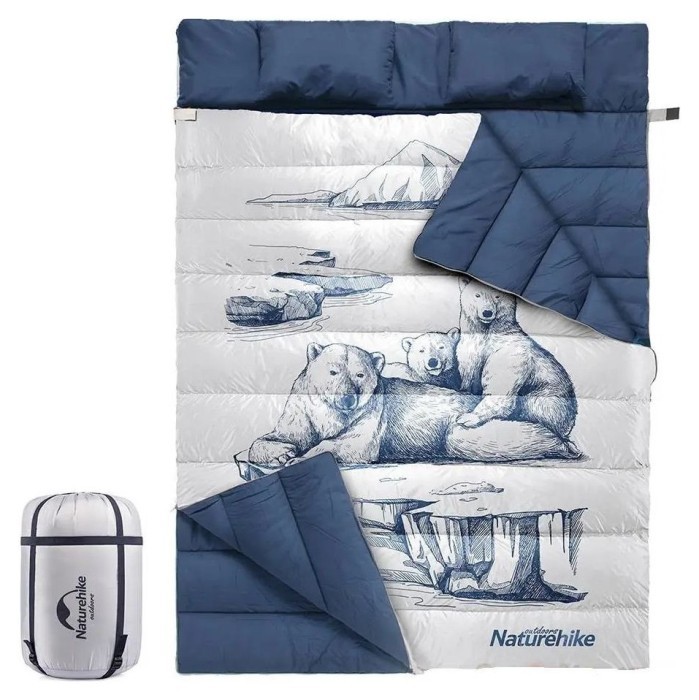 Спальный мешок двухместный Naturehike NH21MSD06, темно-синий