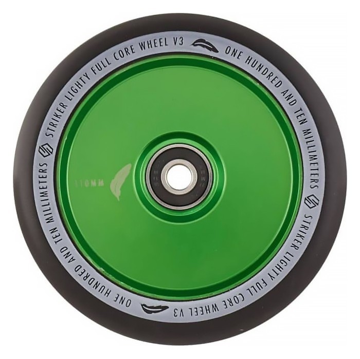 Колесо для трюкового самокату Striker Lighty Full Core V3 Black Pro 110мм Green
