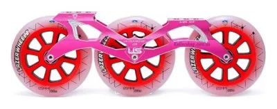Триколісний сет для роликів FE Ultrasonic 125 mm Lazerwheelz рожевий