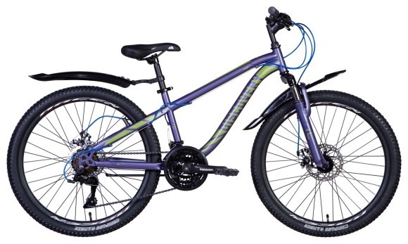 Велосипед ST 24" Discovery FLINT DD рама-13" фіолетово-сріблястий 2024 крила, крило пер., крило зад., підніжка, укр