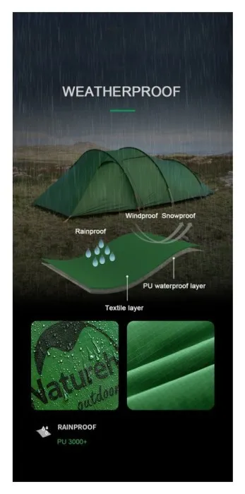 Намет тримісний Naturehike Opalus, UL, NH17L001-L, світло-зелений