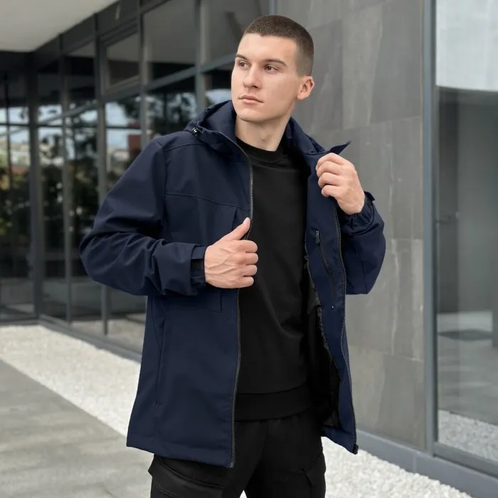 Темно-синя чоловіча повсякденна куртка на весну і осінь Pobedov Shum