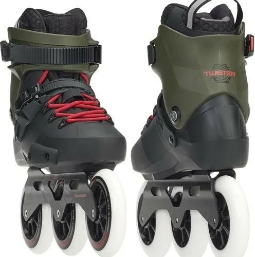 Роликовые коньки для взрослых Rollerblade TWISTER EDGE 3WD 36.5 (5US) 230мм Black/army green (07847300 8E6)