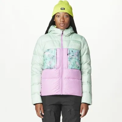 Picture Organic пуховая куртка Hi Puff Down W 2025 silt green-orchid-blurry water print L
