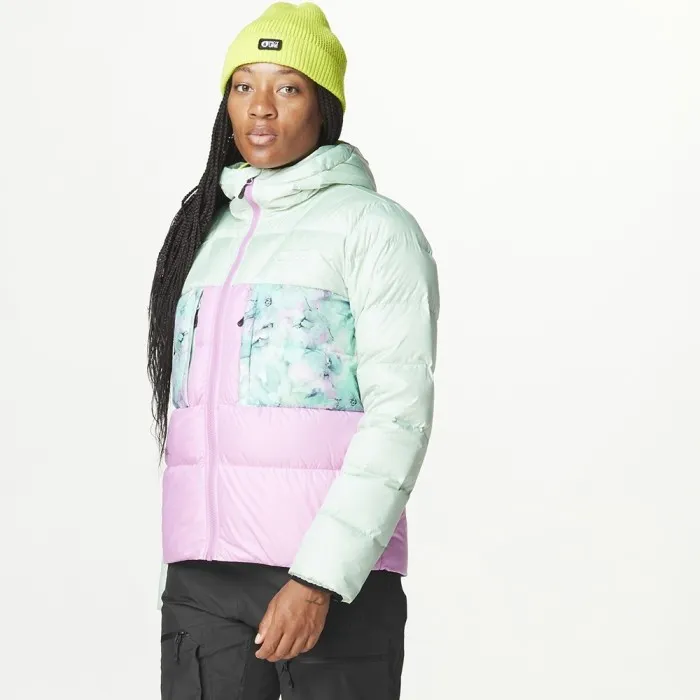Picture Organic пуховая куртка Hi Puff Down W 2025 silt green-orchid-blurry water print L