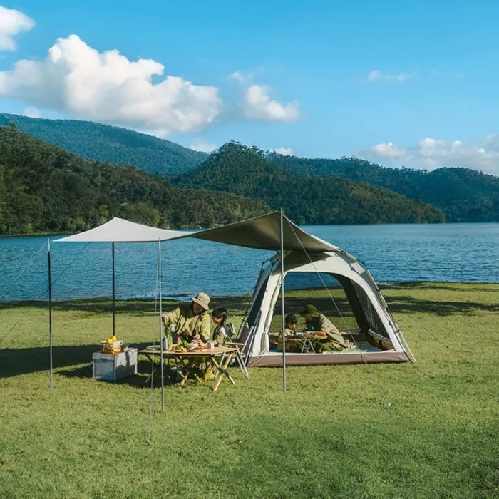 Намет тримісний автоматичний із тентом Naturehike Ango CNK2550WS010, L, коричневий
